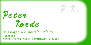 peter korde business card